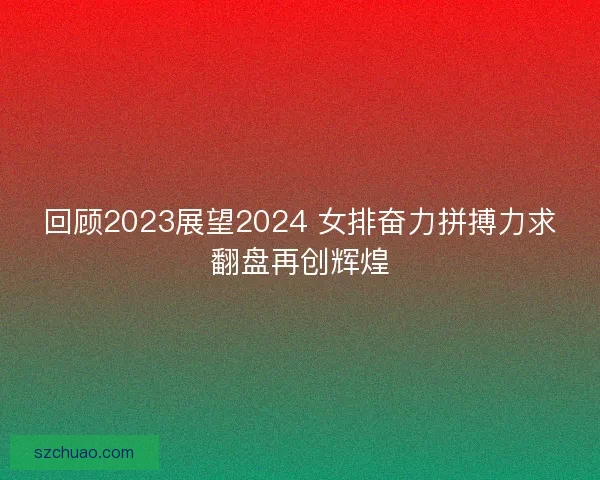 回顾2023展望2024 女排奋力拼搏力求翻盘再创辉煌